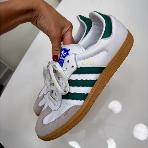 adidas Other - Men Adidas Samba White and Dark Green Shoes
